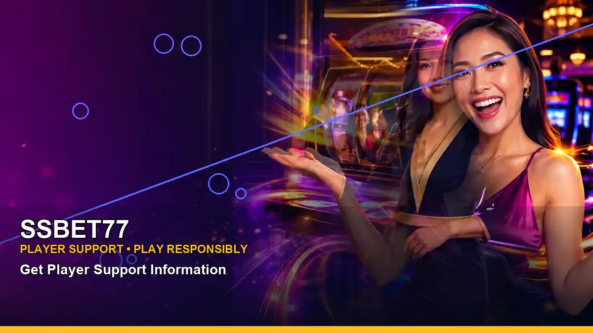 SSBET77 night slot game scene with a Philippine casino host and a right-aligned visual composition